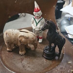 ELEPHANT, CLOWN, HORSE VINTAGE BANKS
